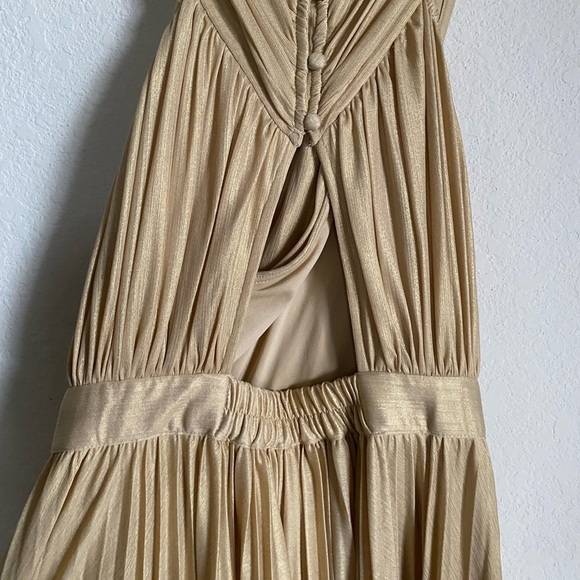 SOLD! Anthropologie Verb by Pallavi Singhee Pleated Elegant HalterDress Size 16P - Picture 9 of 12